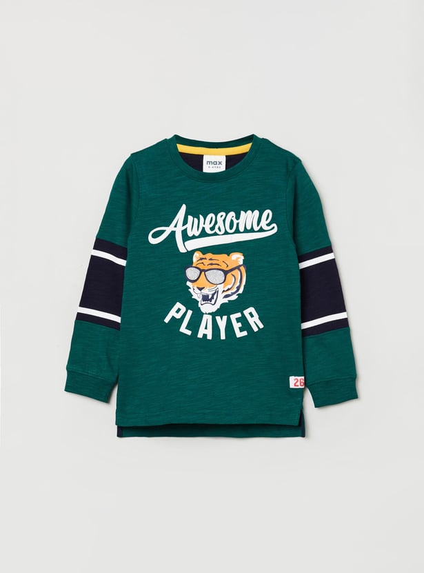 MAX Boys Printed Crew Neck T-shirt