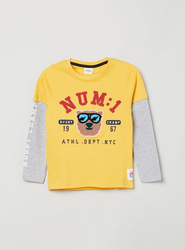 Boys Printed Crew Neck T-shirt