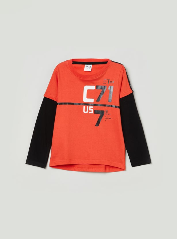 Boys Printed Crew Neck T-shirt