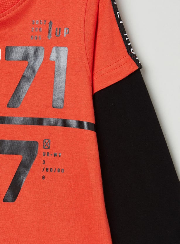 Boys Printed Crew Neck T-shirt