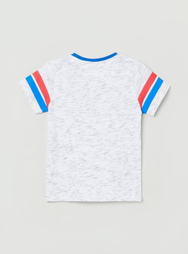 Boys Flock Print Crew Neck T-shirt