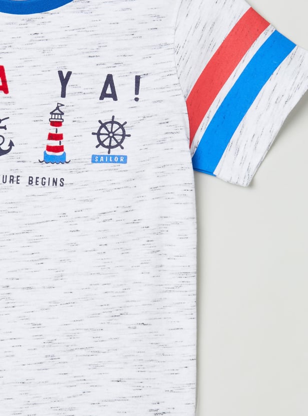 Boys Flock Print Crew Neck T-shirt