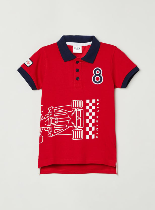 Boys Printed Polo T-shirt