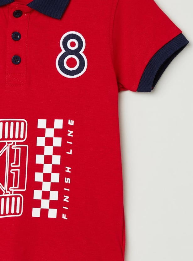 Boys Printed Polo T-shirt