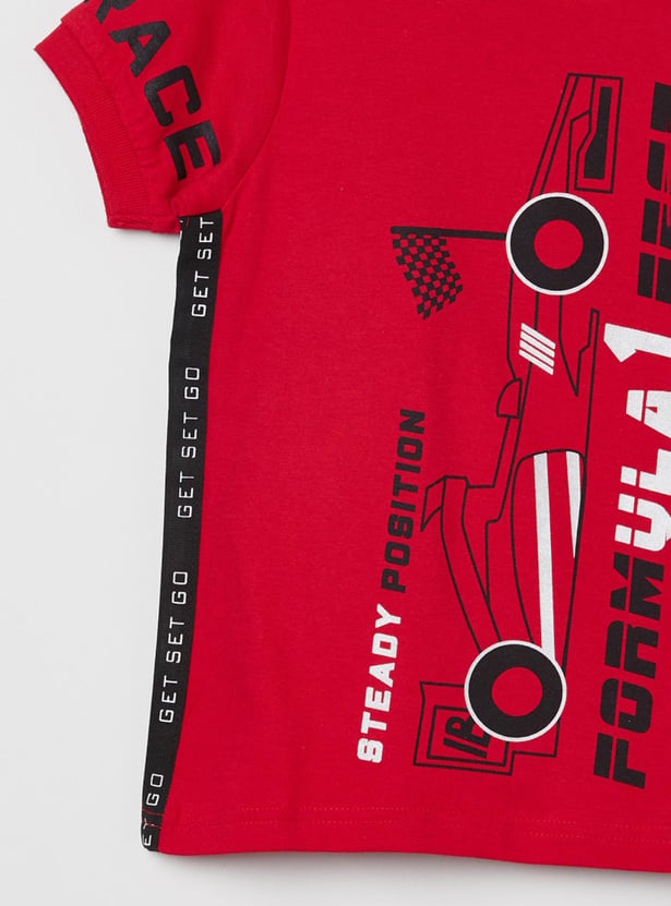 Boys Printed Crew Neck T-shirt