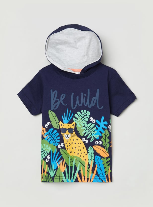 MAX Boys Printed Hooded T-shirt