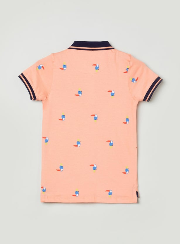 Boys Printed Polo Neck T-shirt