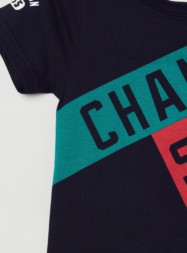 Boys Printed Crew Neck T-shirt