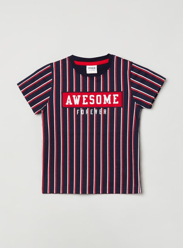 Boys Striped Crew Neck T-shirt
