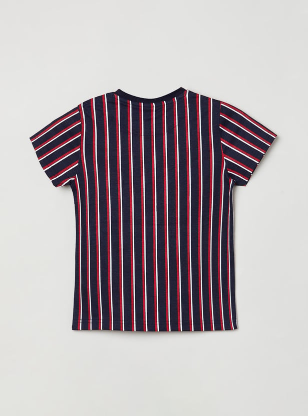 Boys Striped Crew Neck T-shirt