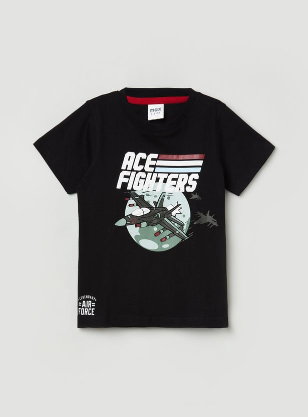 Boys Printed Crew Neck T-shirt