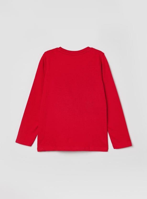 Boys Sequinned Crew Neck T-shirt