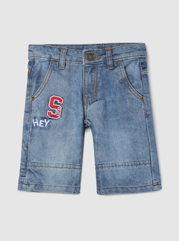 Boys Applique Detail Denim Shorts