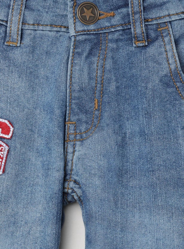 Boys Applique Detail Denim Shorts