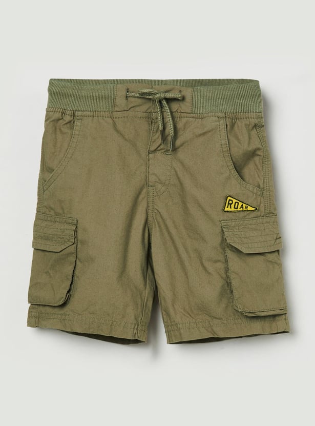 MAX Boys Solid Elasticated Cargo Shorts