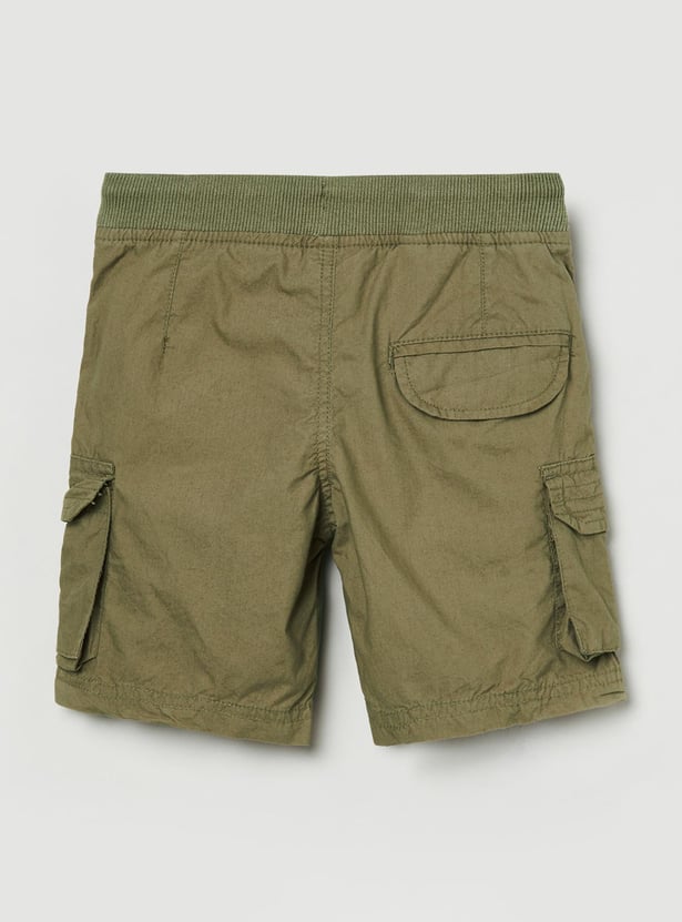 MAX Boys Solid Elasticated Cargo Shorts