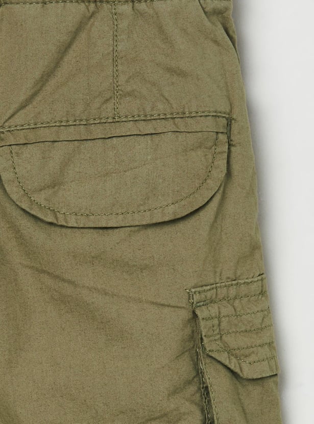 MAX Boys Solid Elasticated Cargo Shorts