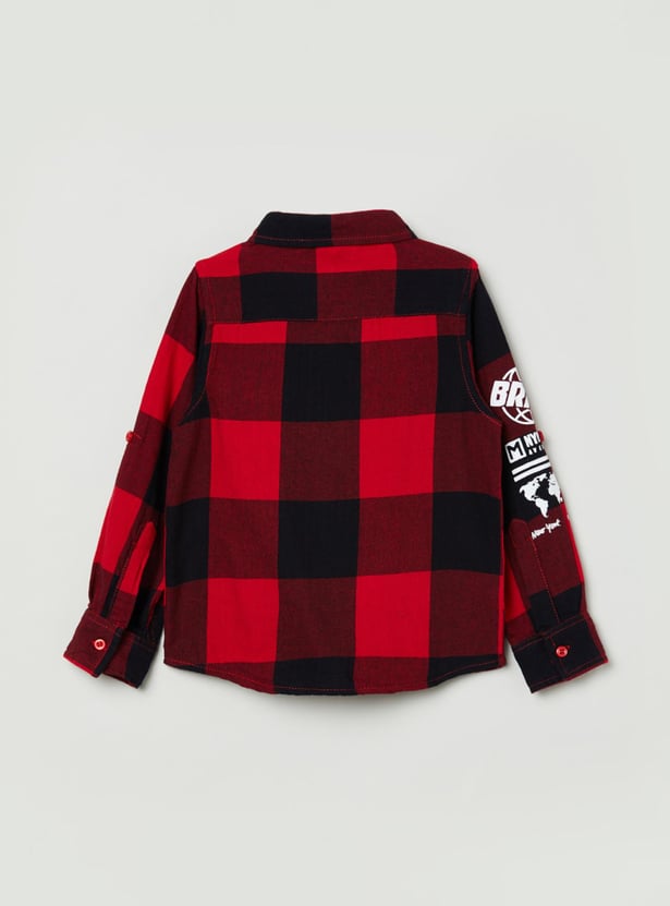 Boys Checked Full Sleeves Casual Shirt
