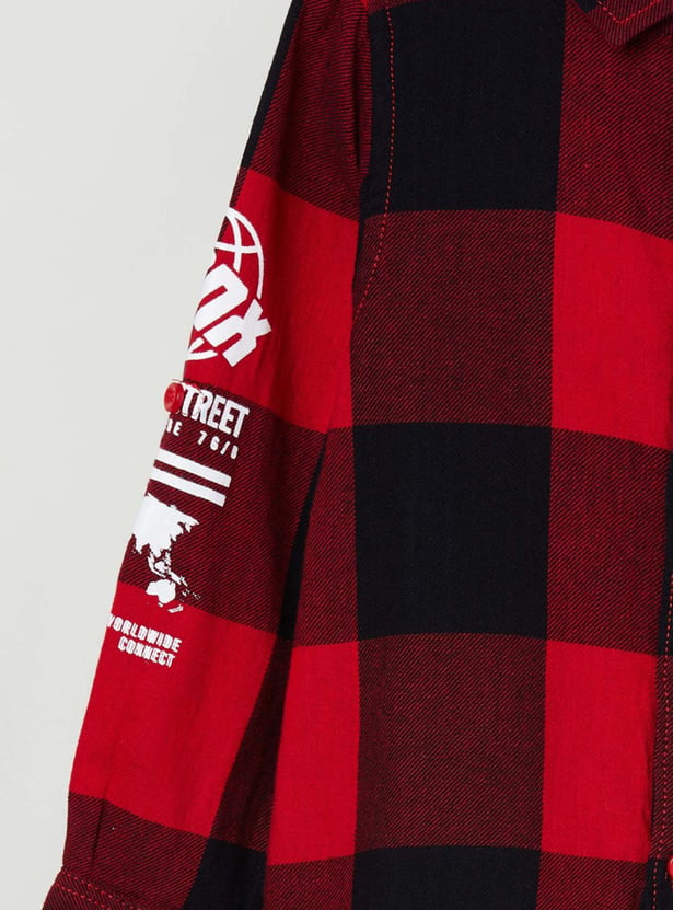 Boys Checked Full Sleeves Casual Shirt