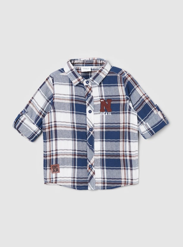 Boys Checked Full Sleeves Casual Shirt