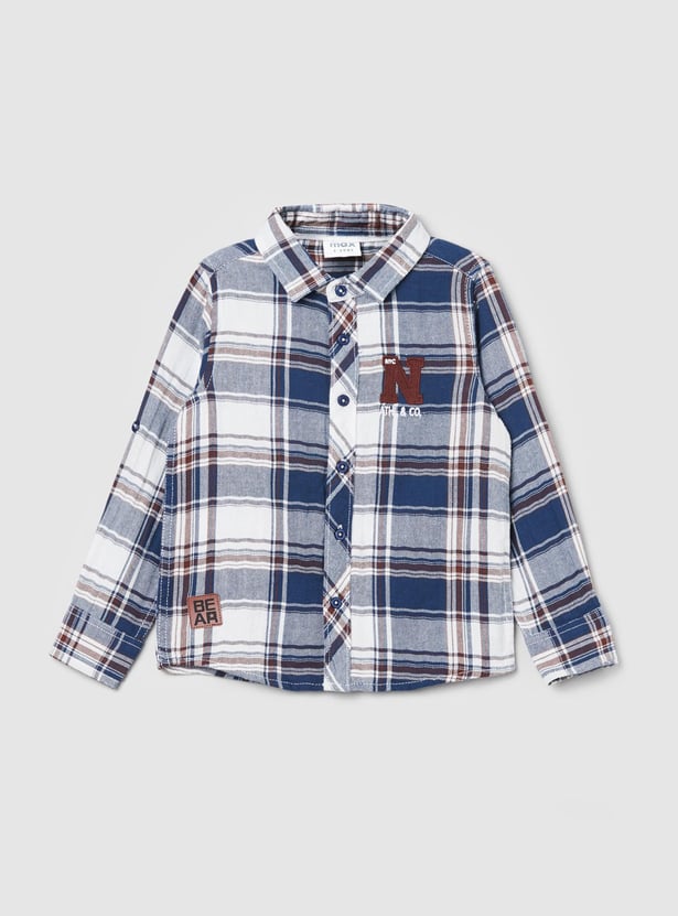 Boys Checked Full Sleeves Casual Shirt