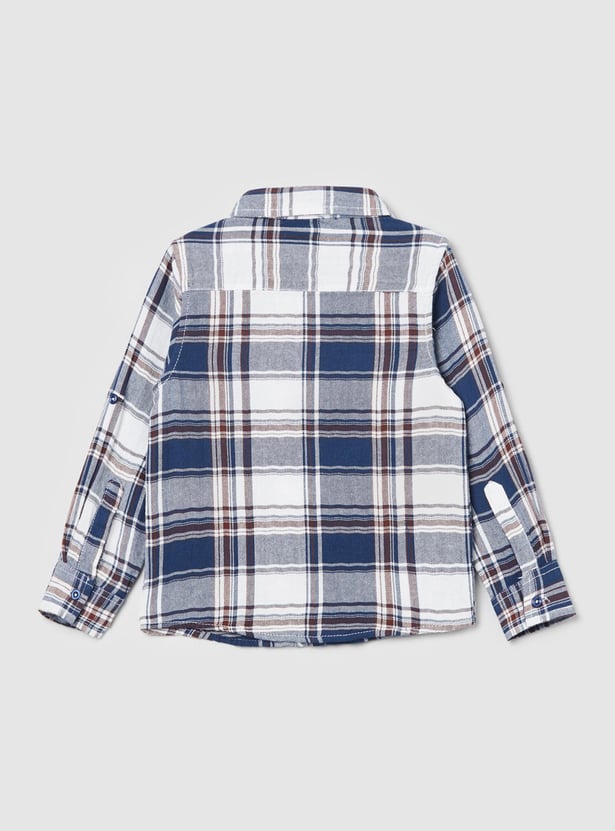 Boys Checked Full Sleeves Casual Shirt