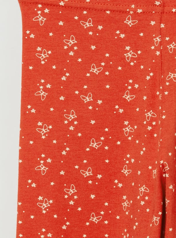 Girls Printed 3/4th Leggings