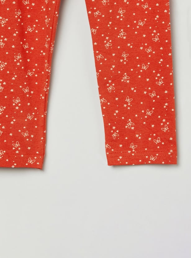 Girls Printed 3/4th Leggings