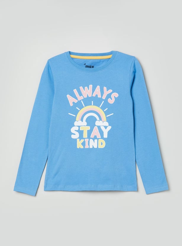 MAX Girls Printed Long Sleeves Casual T-shirt