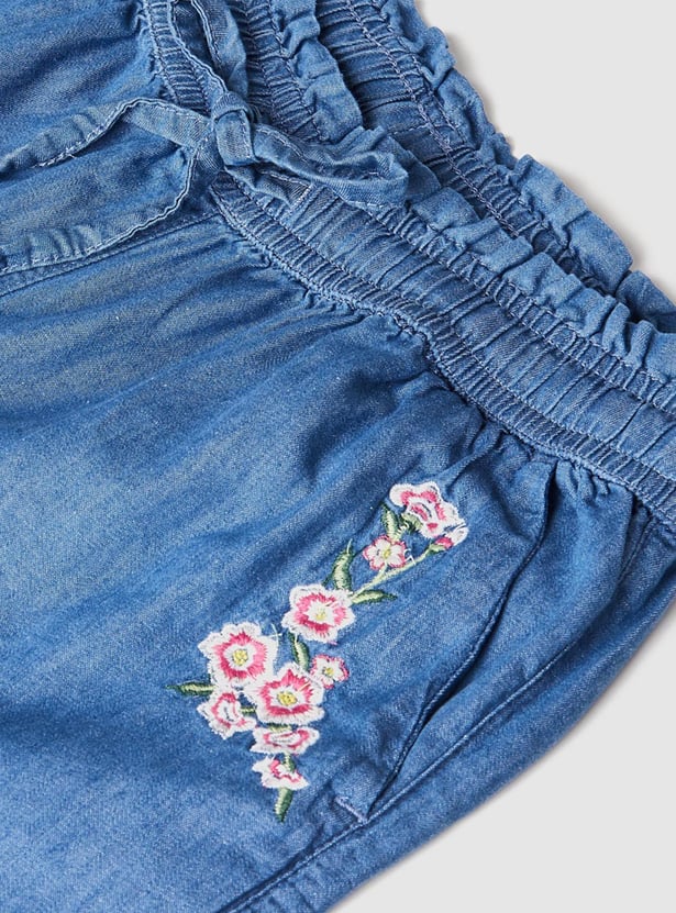 MAX Girls Floral Embroidered Jeans