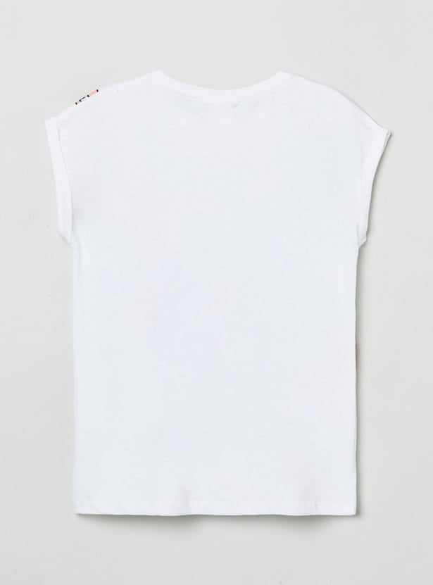 Girls Printed Round Neck T-shirt
