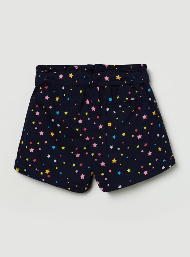Girls Star Printed Shorts