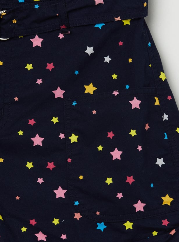 Girls Star Printed Shorts