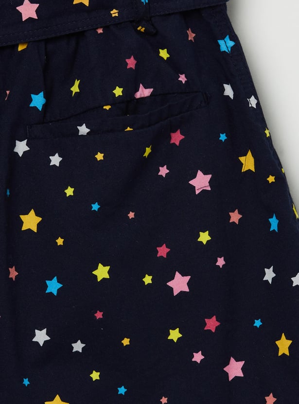 Girls Star Printed Shorts