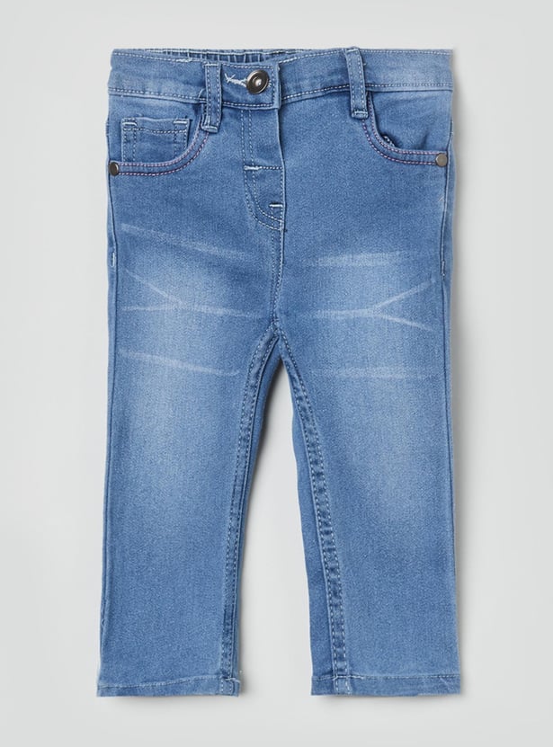 MAX Girls Stonewashed Slim Fit Jeans
