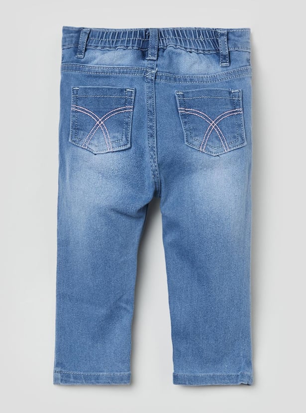 MAX Girls Stonewashed Slim Fit Jeans