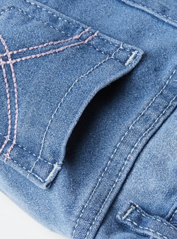 MAX Girls Stonewashed Slim Fit Jeans