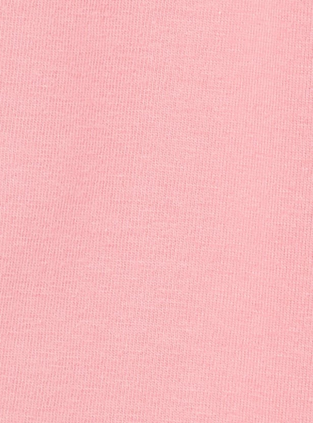 Girls Solid Woven Elasticated 3/4th Leggings