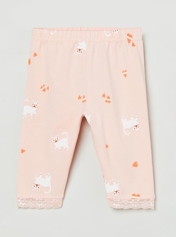 Girls Printed 3/4th Leggings