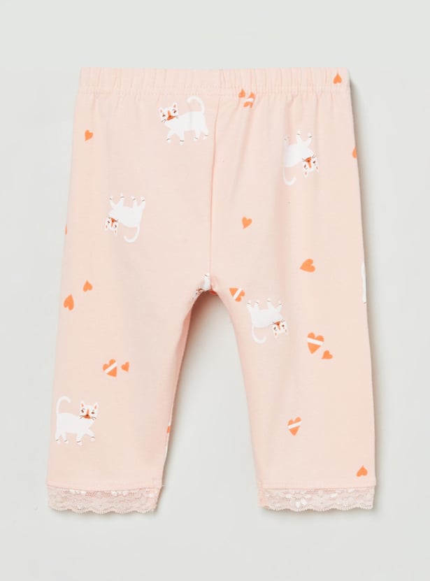 Girls Printed 3/4th Leggings