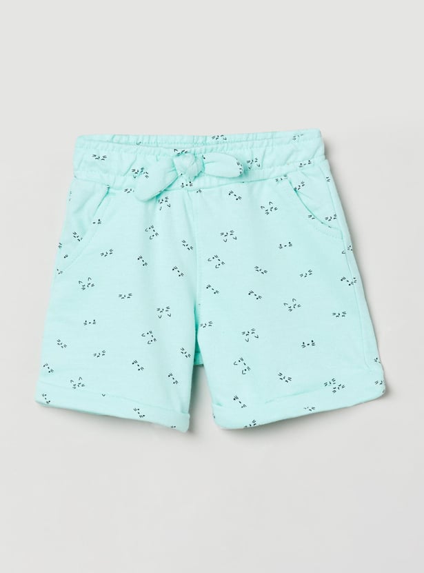 MAX Girls Printed Shorts with Drawstring Closure
