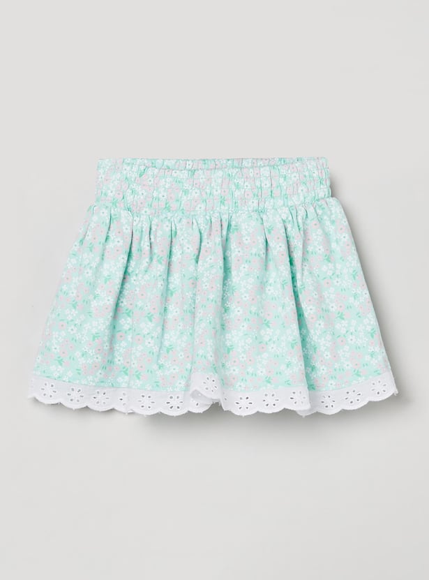 MAX Girls Schiffli Detailed Elasticated Skirt