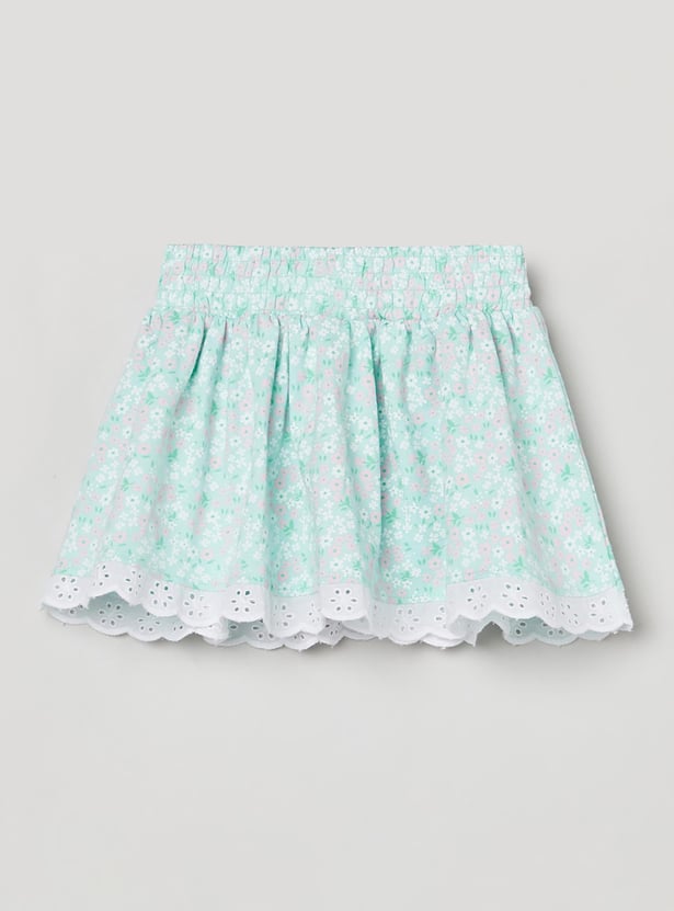 MAX Girls Schiffli Detailed Elasticated Skirt