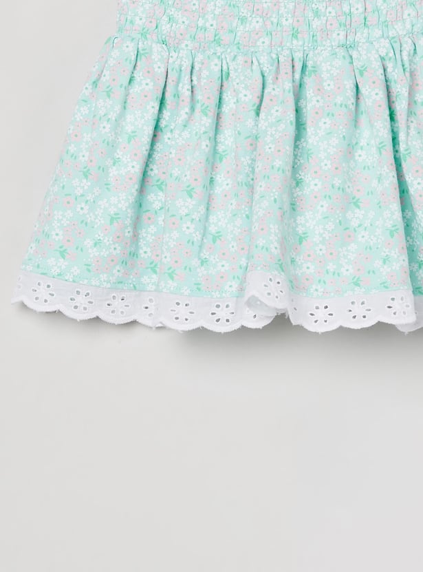 MAX Girls Schiffli Detailed Elasticated Skirt