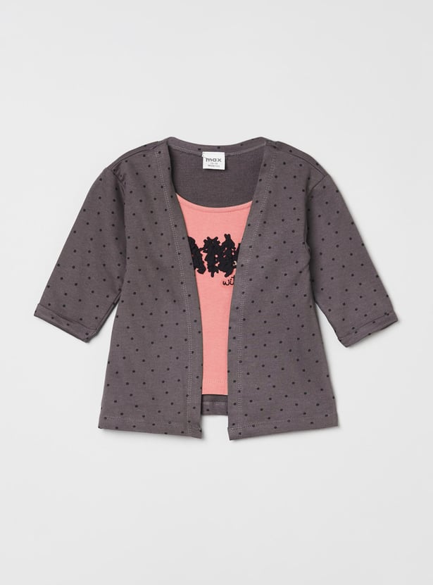 MAX Girls Applique Detail Layered Top