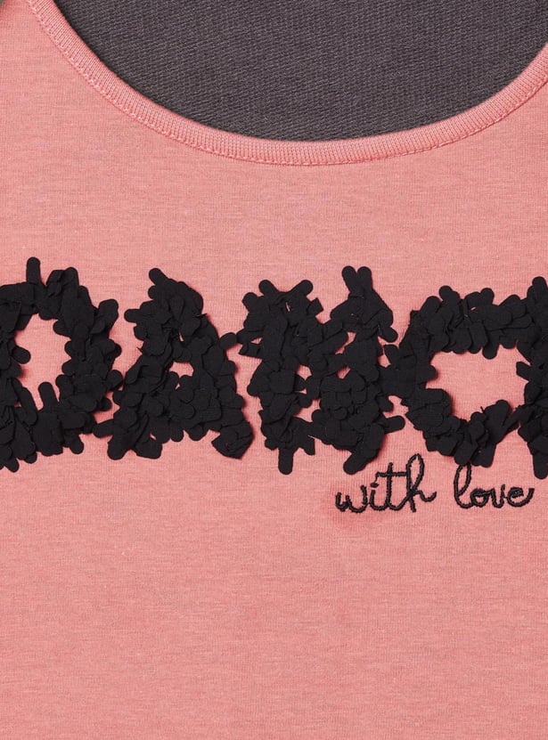 MAX Girls Applique Detail Layered Top