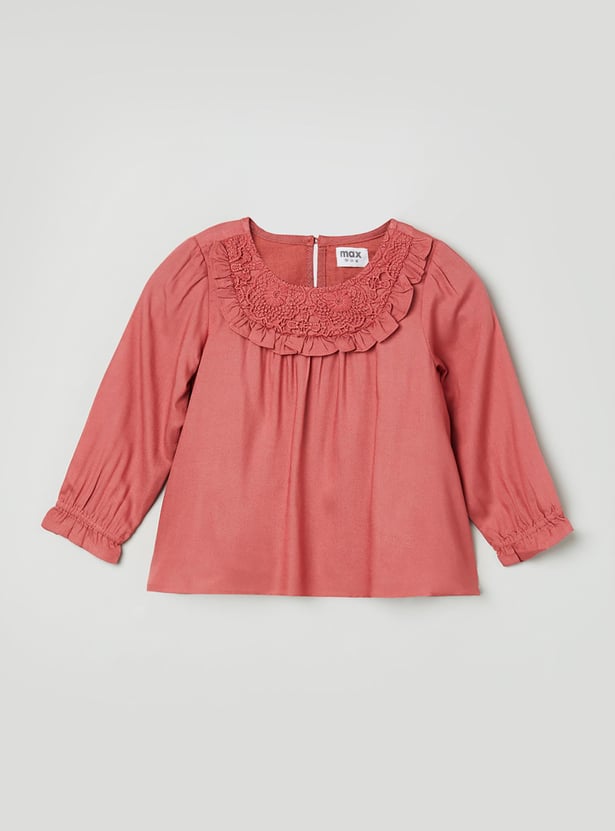 MAX Girls Textured Lace Detailed Top