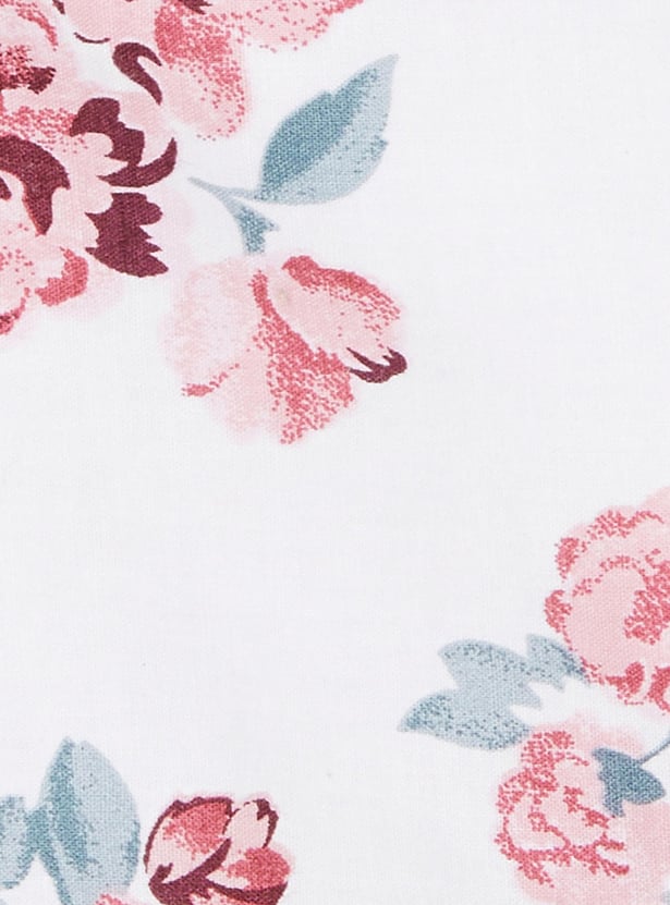 Girls Floral-Print A-Line Dress with Belt