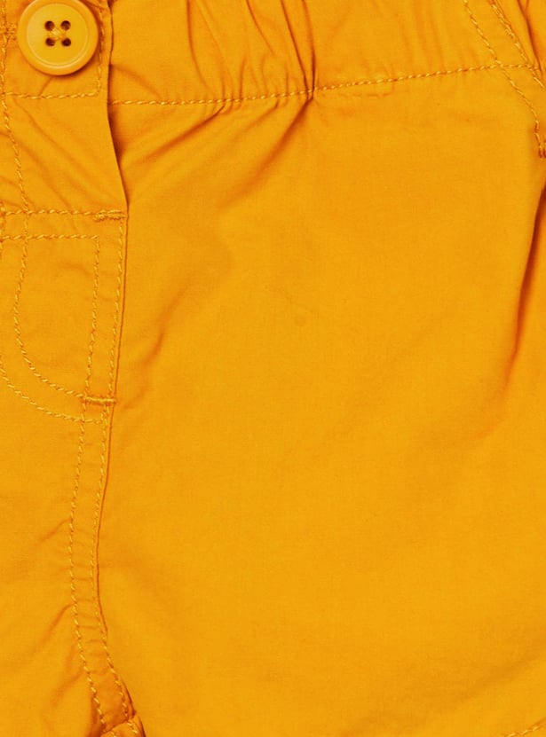 Girls Solid Woven Shorts 