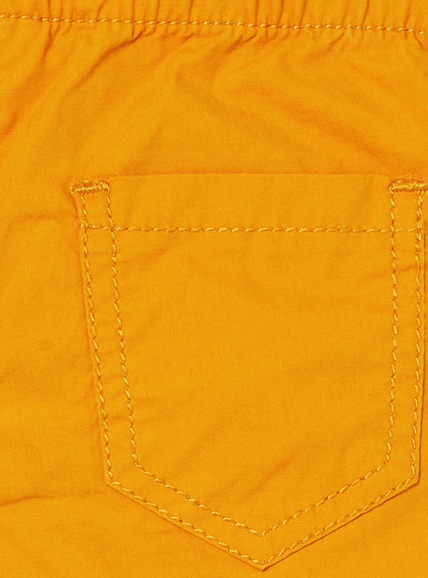 Girls Solid Woven Shorts 